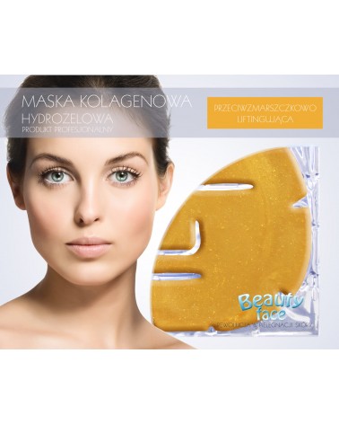 BeautyFace Odmładzająco-Rozświetlająca Maska w płacie kolagenowym ze Złotem i drobinkami złota 1 płat
