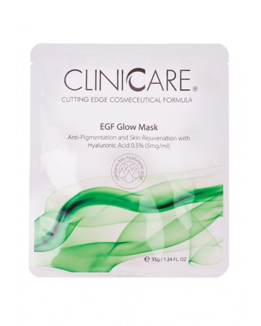 CliniCare EGF GLOW MASK (0,5% HA) 1 sztuka Maska odmładzająca i przeciw przebarwieniom